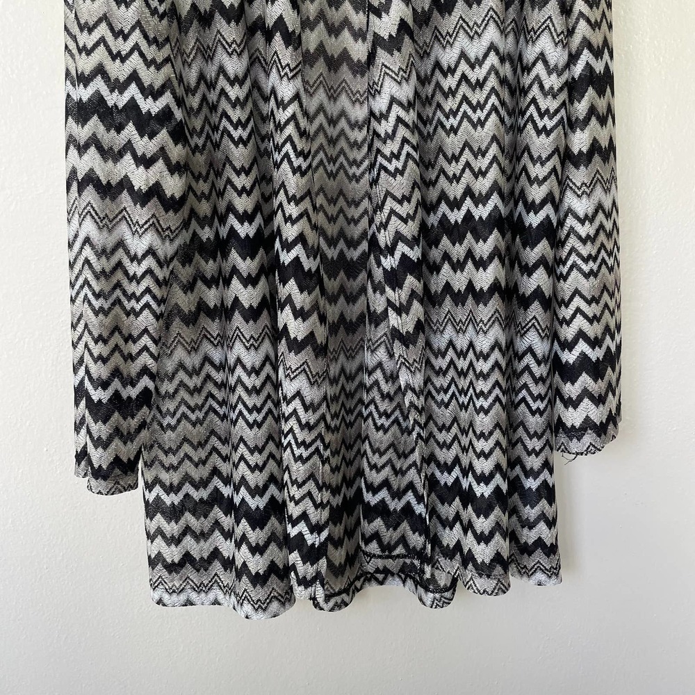 Susan Graver Zig Zag Open Knit semi sheer cardigan size 1X - Picture 4 of 11